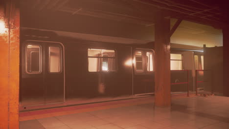 inside of an empty subway metro