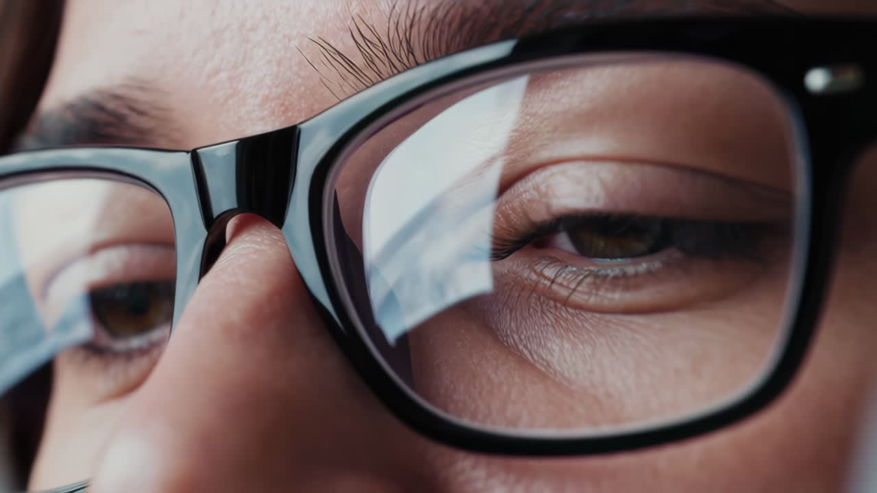 Close-up of woman wearing glasses