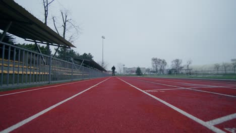 man running on a track