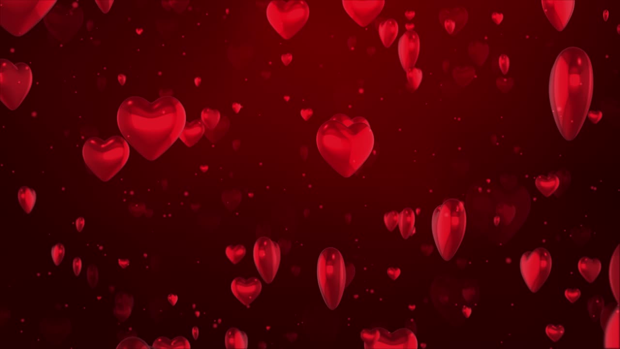 Sfondo animato con cuori rossi che cadono