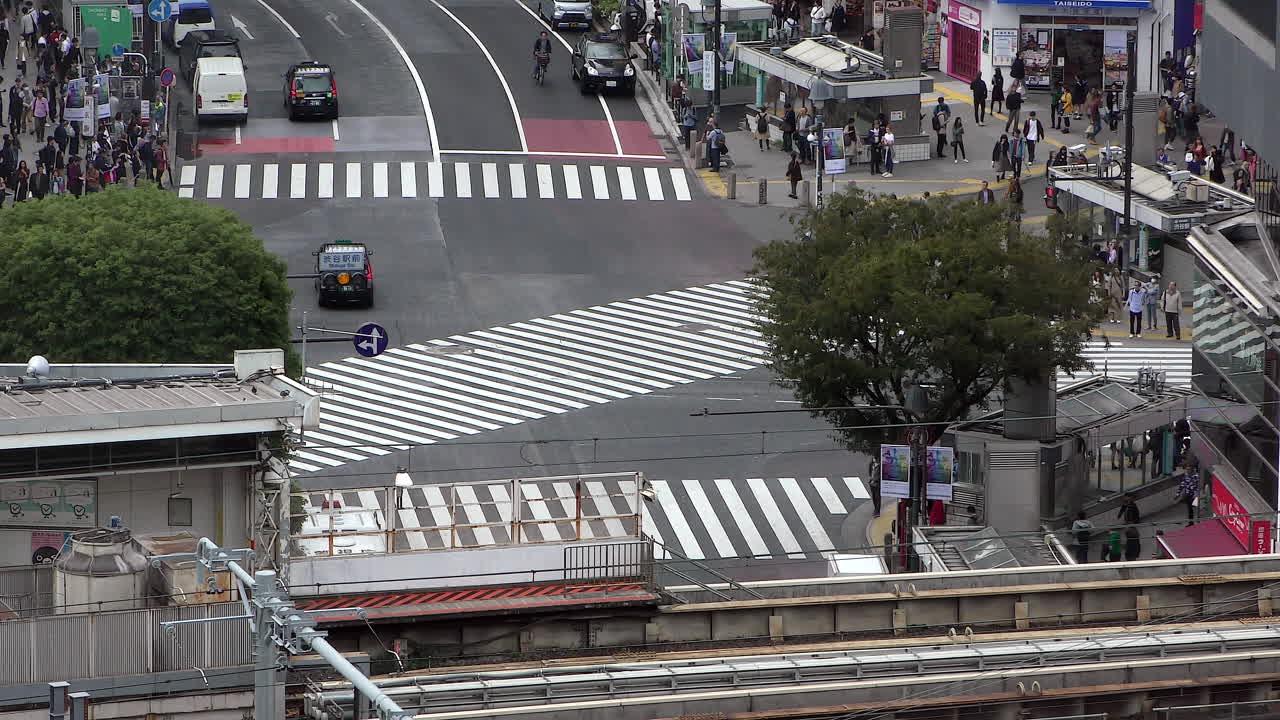 Busy Street Crossing in Tokyo, Japan