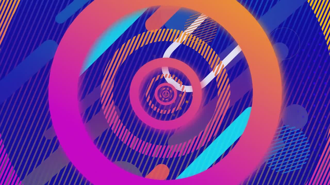 animazione di forme in movimento su sfondo blu