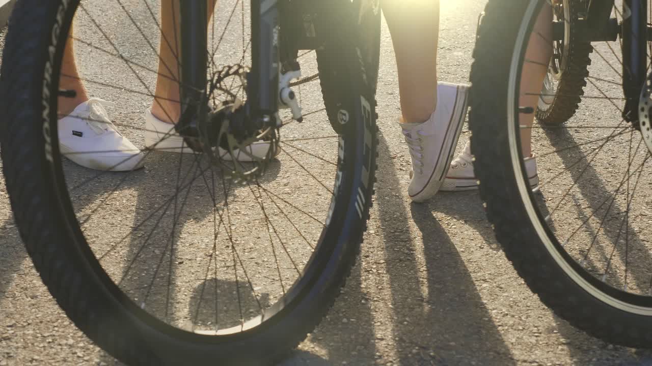 Couple Walking with Bikes