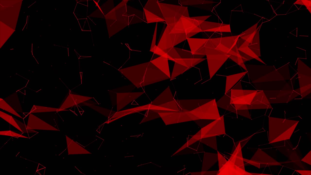 Connessione digitale astratta con punti e linee rosse in movimento.