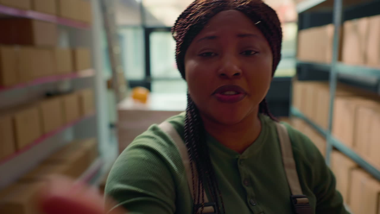 Warehouse workers with boxes