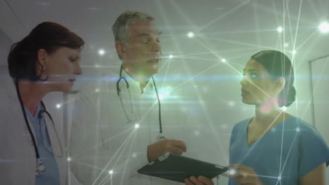 animación de la red de conexiones entre diversos médicos