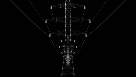 high voltage electric towers hologram. energy and technology concept