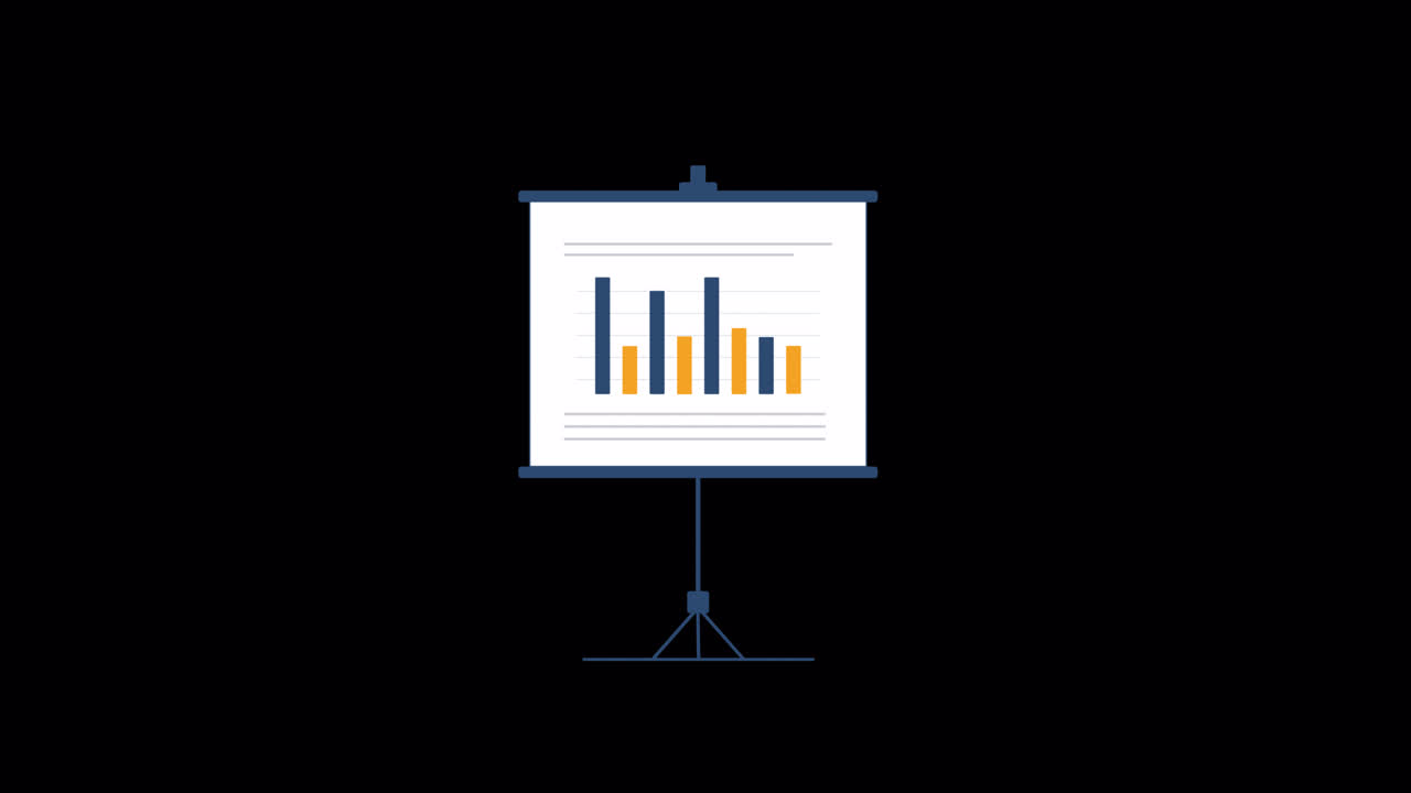Animated Projection Screen Displaying a Bar Chart