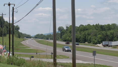 traffic on rural highway time lapse in southern north america