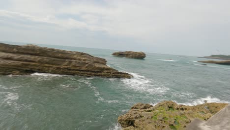 Boats-moored-in-Le-Port-des-Pecheurs-or-Fisherman-port,-Biarritz-in-France