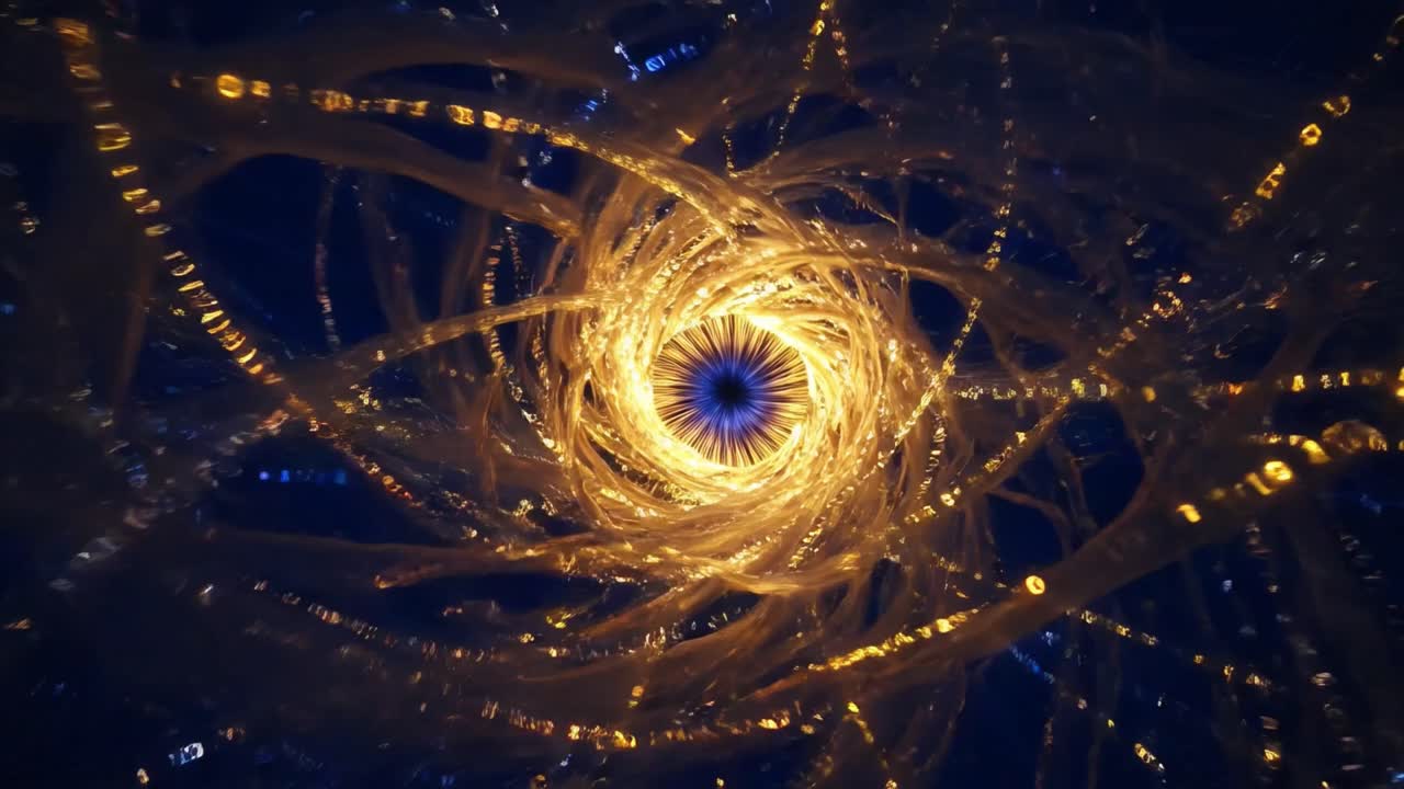 Abstract Swirling Vortex of Digital Data and Binary Code