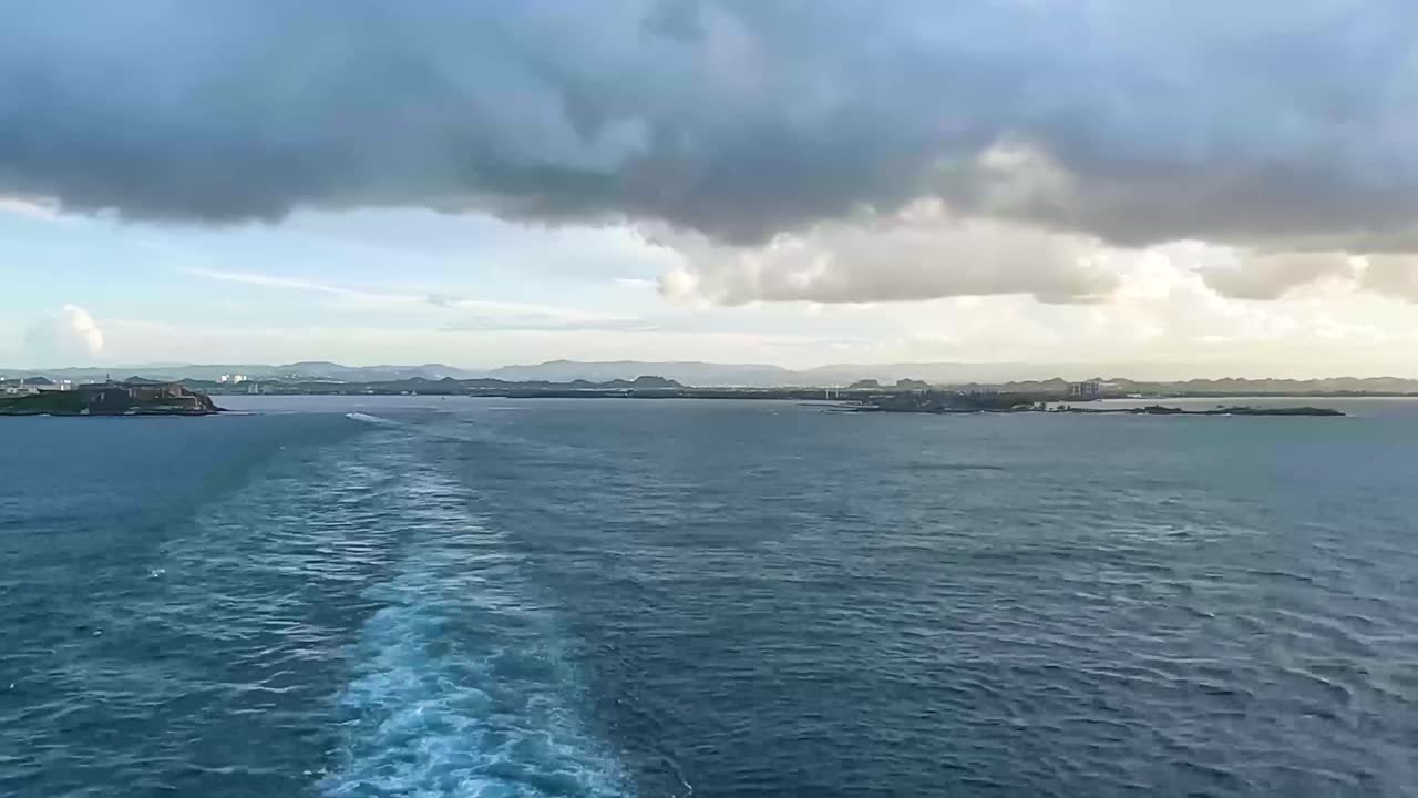 Sail away from San Juan, Puerto Rico.Castillo San Felipe del Morro can be seen on the left