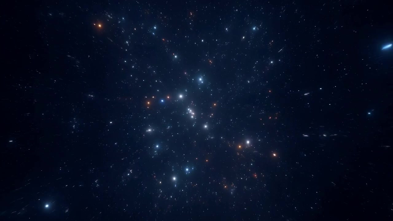 Stars and space no action static scene, in space with stars, with stars, galaxies, from a astronomical perspective perspective, with blue, white accents, and cosmic and serene mood.