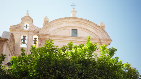 beautiful old spanish church bell-tower, traditional architecture in murcia city