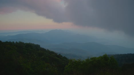 misty mountain landscape at sunset