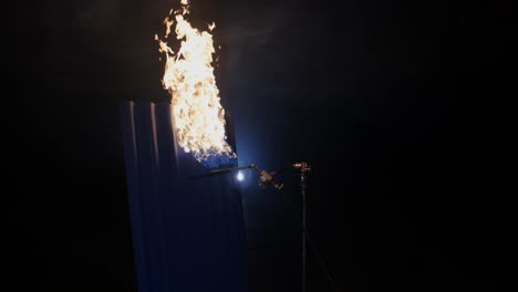 flammability test of blue panel