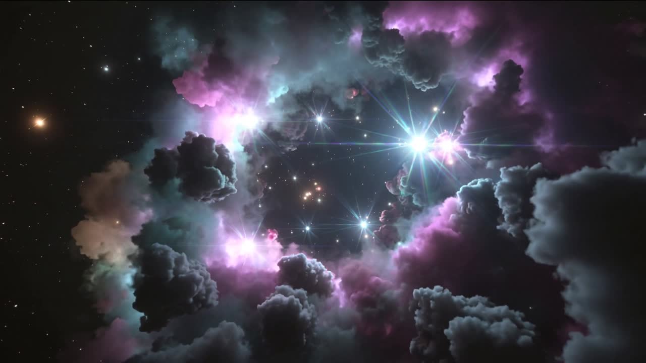 Estrela em fulgor e brilho criando picos, fazendo com que as bordas da nebulosa em anel se desloquem no espaço, revelando o núcleo.