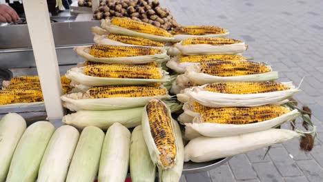 grilled corn at a street food stall