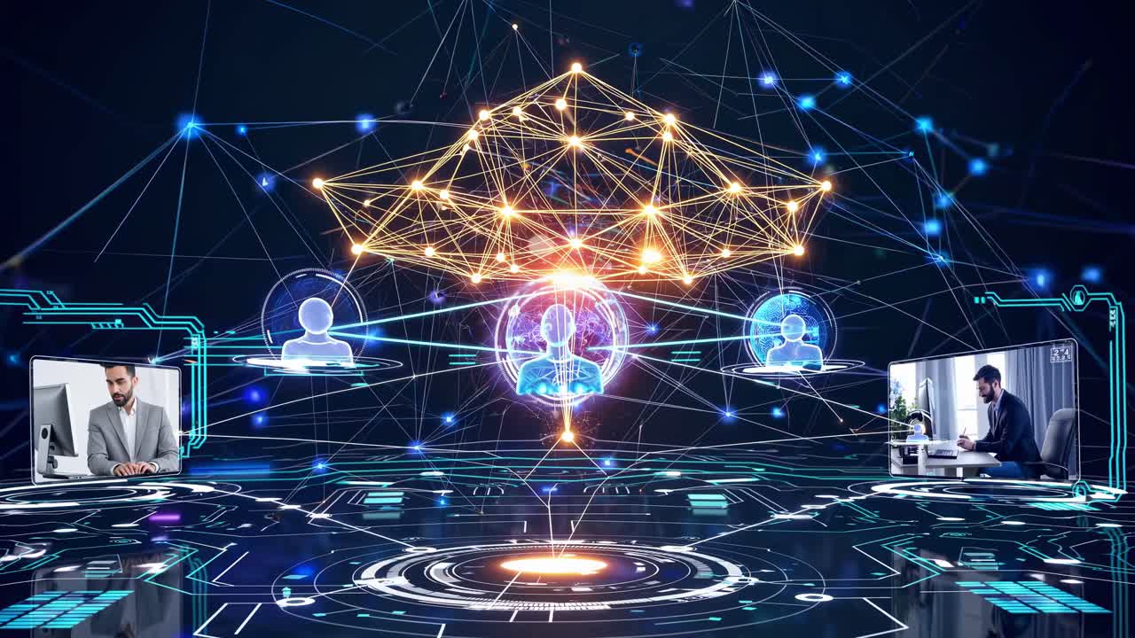 Futuristic Global Digital Network and Human Connections