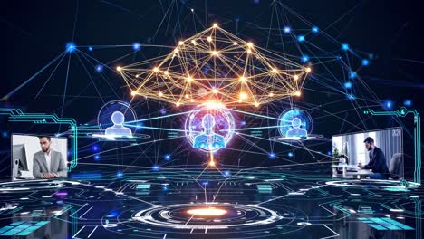 futuristic global digital network and human connections