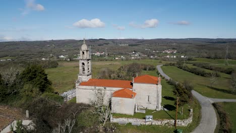 Santa-Maria-de-Castrelo-Church-in-San-Xoan-de-Rio-with-beautiful-bell-tower-carved-from-stone