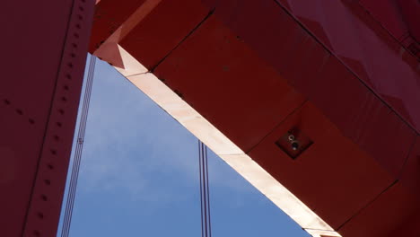 red steel tower of golden gate bridge in san francisco, california, usa