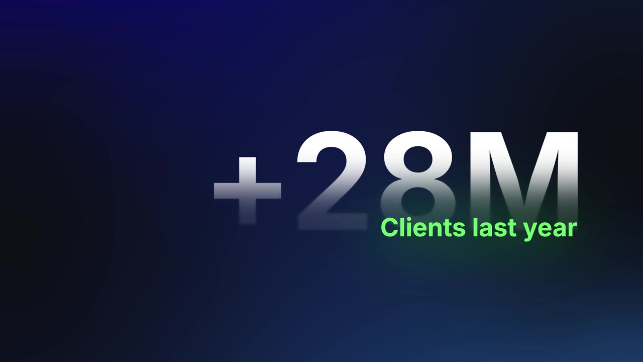 Animated Counter Showing Growth in Client Numbers Over Time