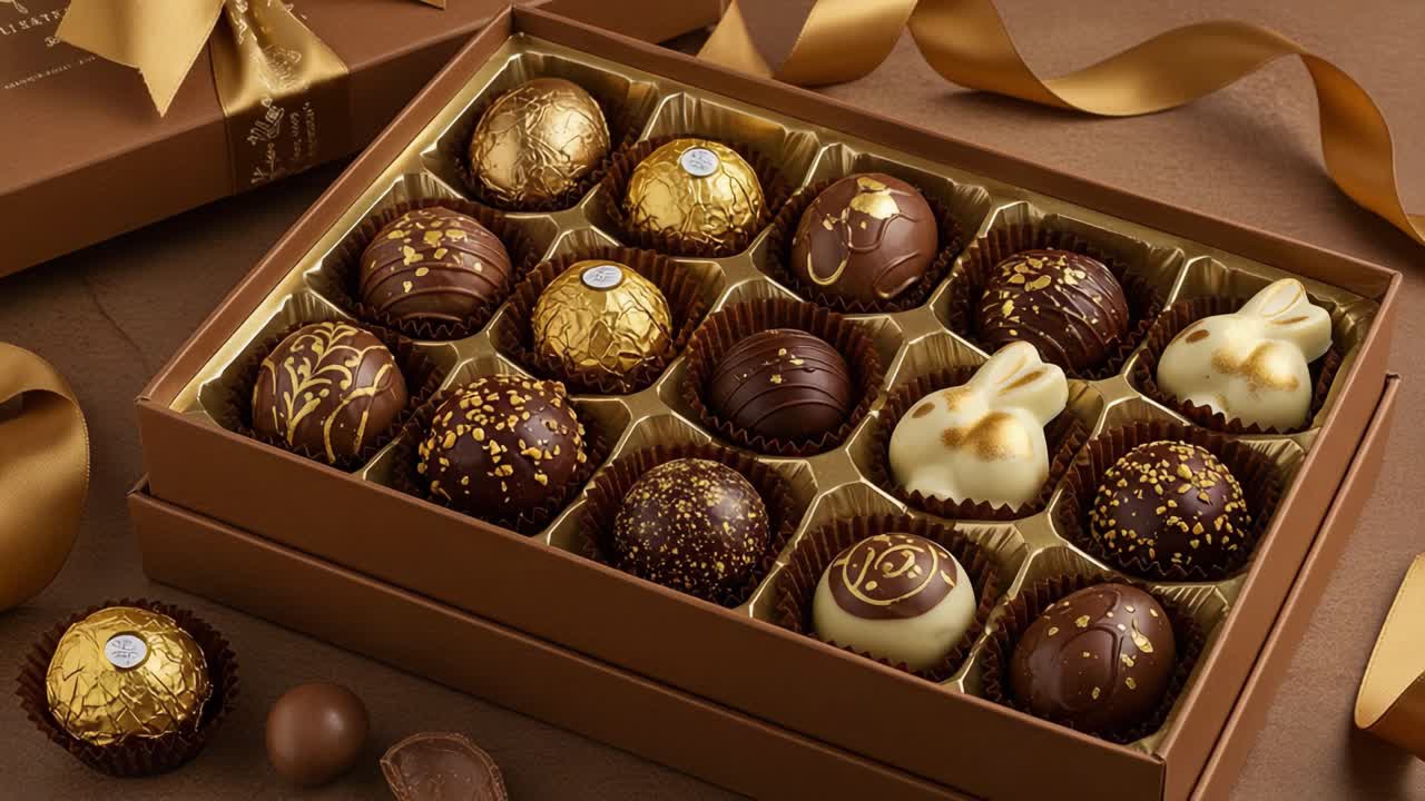 Exquisite Assortment of Gourmet Chocolates Showcasing Rich Flavors and Elegant Designs Perfect for Gifting or Celebrating Special Occasions with Delight