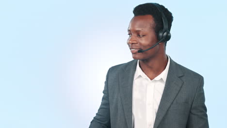 Call-center,-happy-black-man