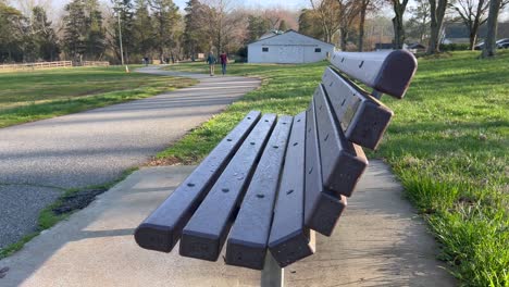 tanglewood park in clemmons north carolina near winston salem, park bench in spring