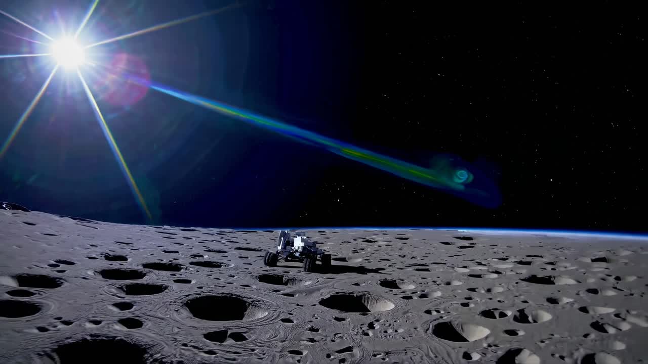 달 표면에 있는 달 탐사선