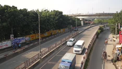 busy road scene in a city