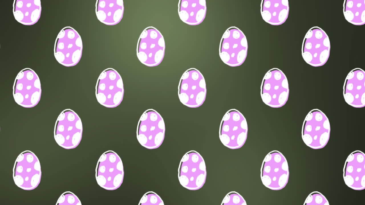 Animation of easter eggs on green background