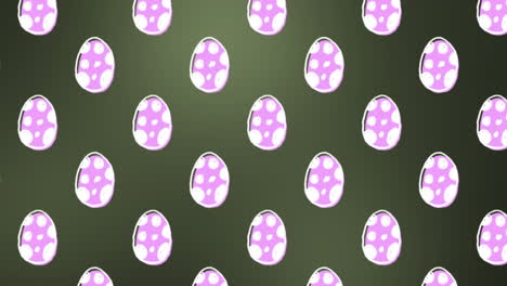 animación de huevos de pascua sobre fondo verde