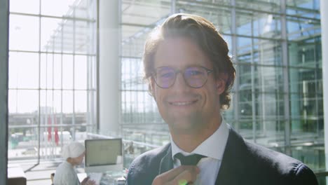 portrait of businessman in a modern office building