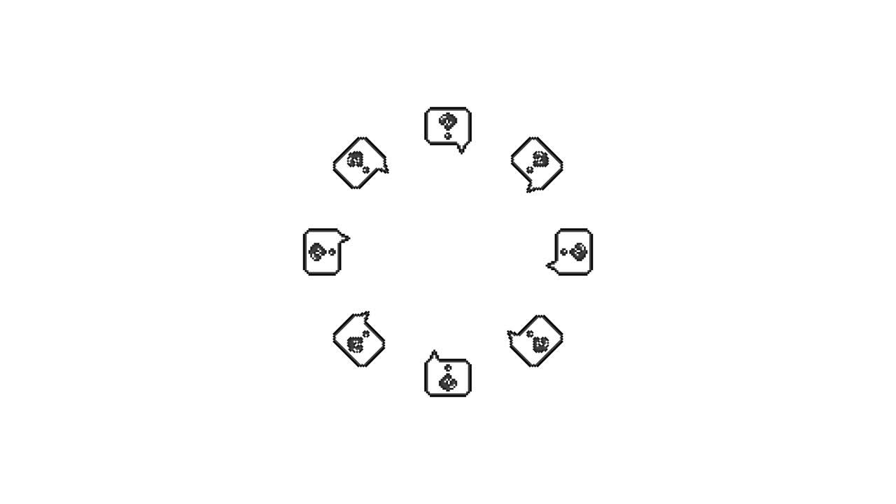 Pixel Art Speech bubble Question mark Spinning Circle Animated Overlay Transparent 30fps (6)
