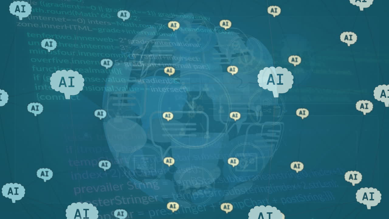 아이콘으로 전 세계 모든 데이터 처리의 애니메이션