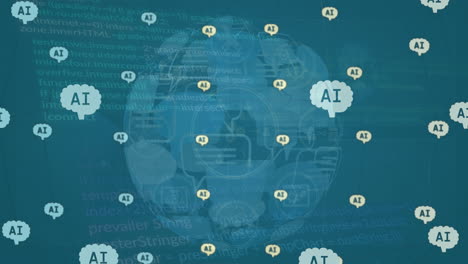 animación de todo el procesamiento de datos en todo el mundo con íconos