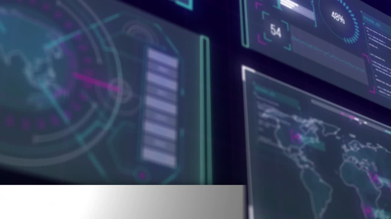 animación de noticias de última hora texto sobre procesamiento de datos y globo