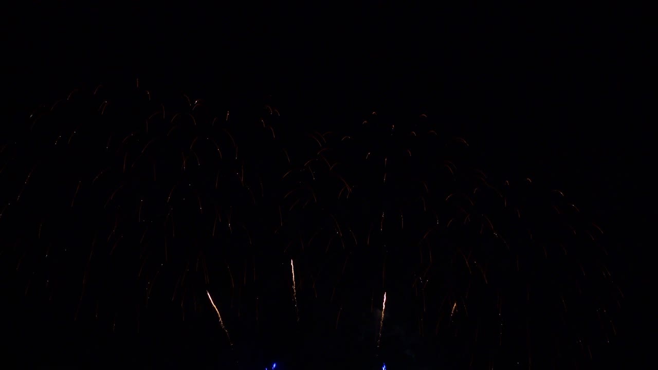 Beautiful colourful fire work display at night for celebration in festival