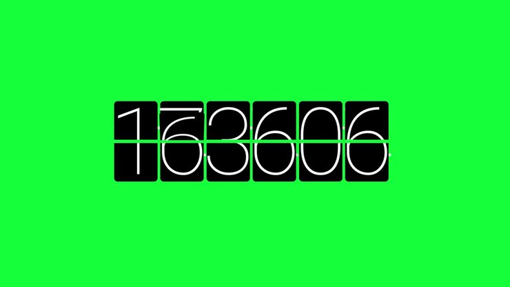 Random Numbers on green Screen