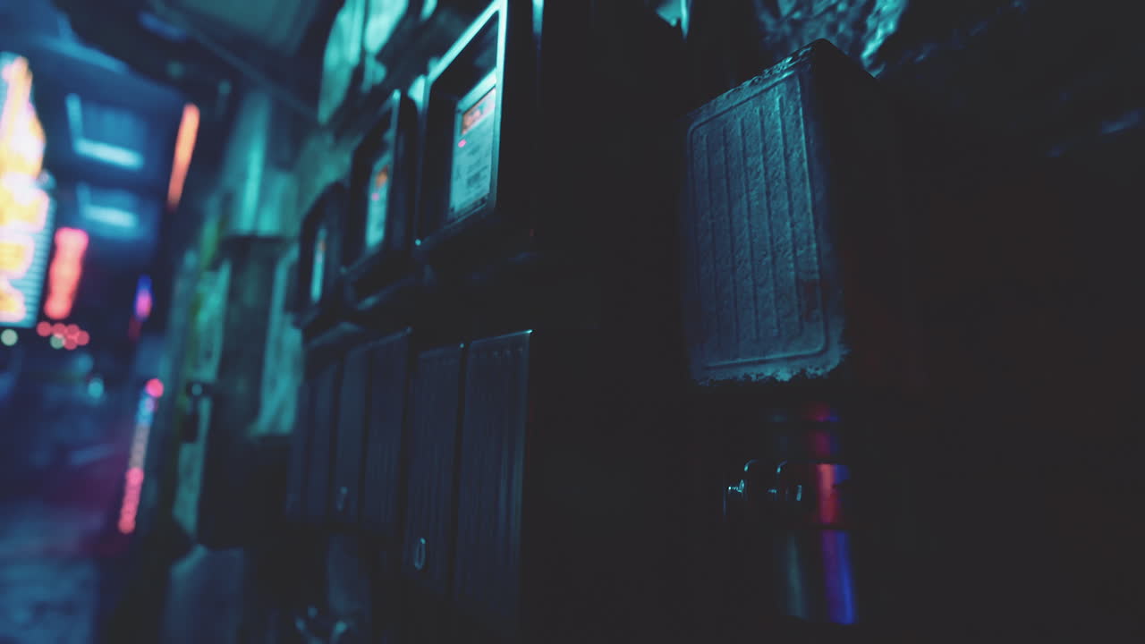 Cyberpunk City Street at Night