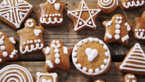 Various-cookies-arranged-on-wooden-table-4k