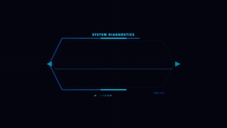 Sovrapposizione di Interfaccia Futuristica Digitale per Diagnostica di Sistema