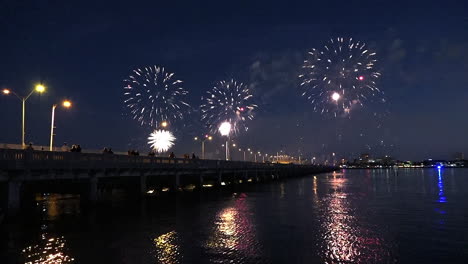 a fireworks display over water marks a big holiday 2