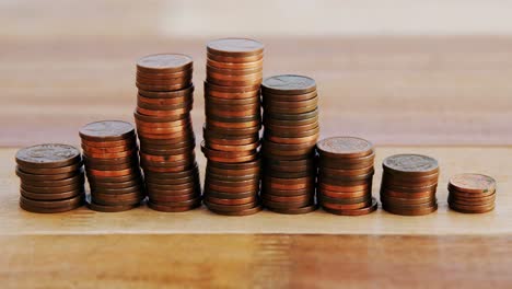 close-up of stack of coins