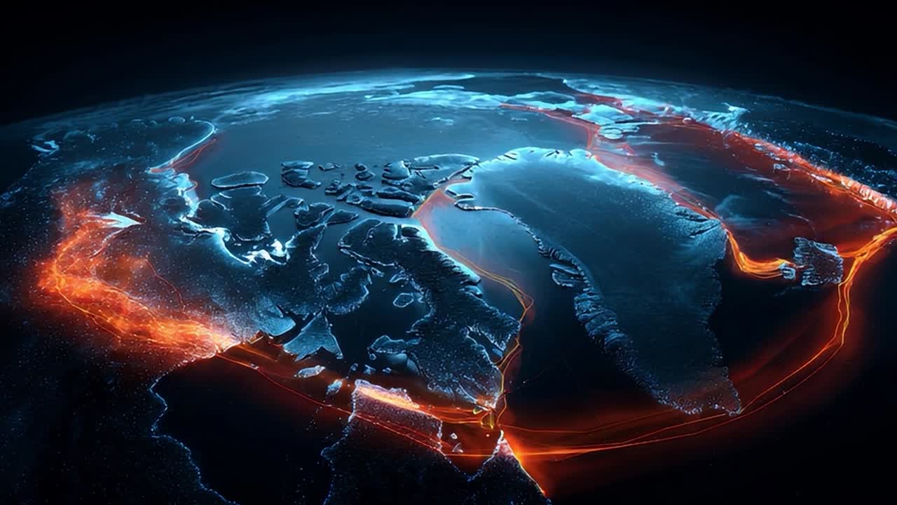 Digital Earth showing lit topography and oceans