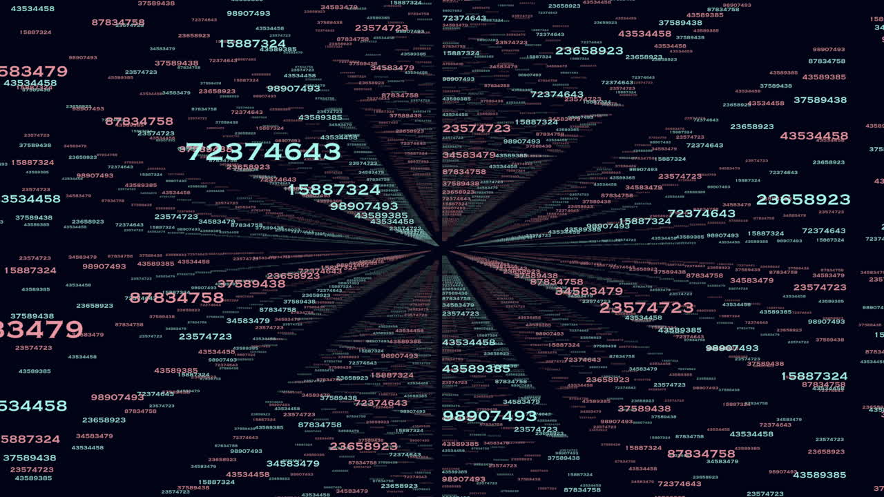 Random matrix numbers pattern on dark space