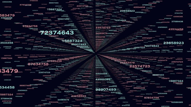 Random matrix numbers pattern on dark space