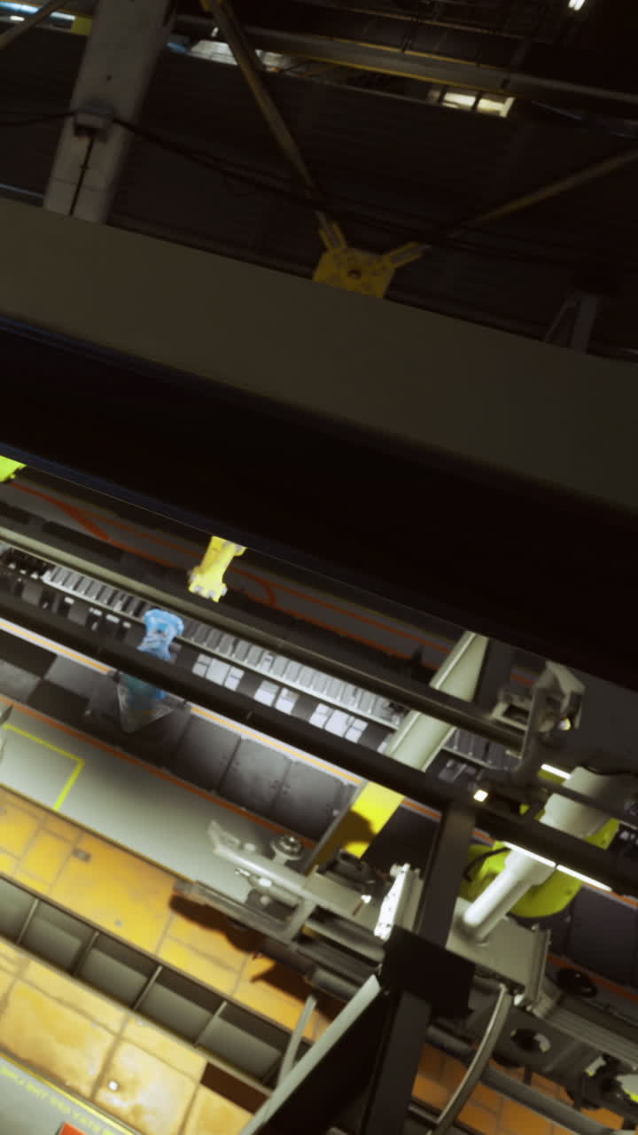 Colorful machinery in a bustling factory during a productive afternoon shift